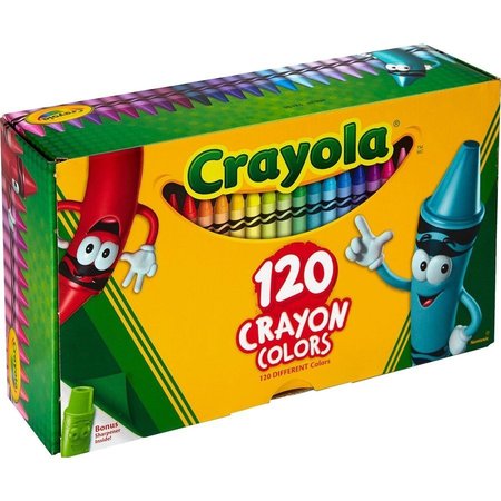 Crayola Crayons, w/Sharpener, 120 Assorted Crayon Colors CYO526920